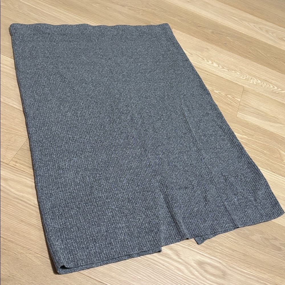 REITMANS (2X) Sweater Skirt A-Line Ribbed Grey Back Slit Cozy Soft Pull-On 2X - Picture 8 of 9